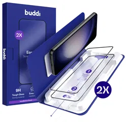Buddi Easy Fit Samsung S22 Plus/S23 Plus Tempered Glass Installatietray (2-Pack) afbeelding