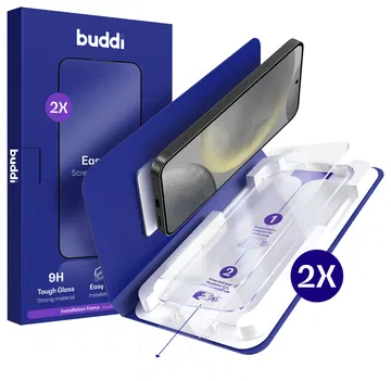 Buddi Easy Fit Samsung S24 Plus/S25 Plus Tempered Glass Installatietray (2-Pack)