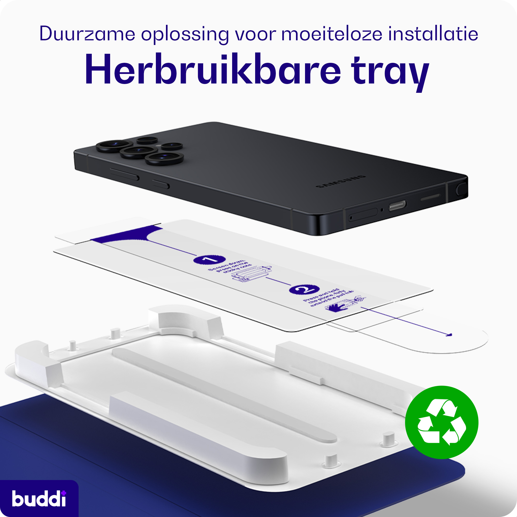 Buddi Easy Fit Samsung Galaxy S26 Tempered Glass met Installatietray (2-Pack) afbeelding 8