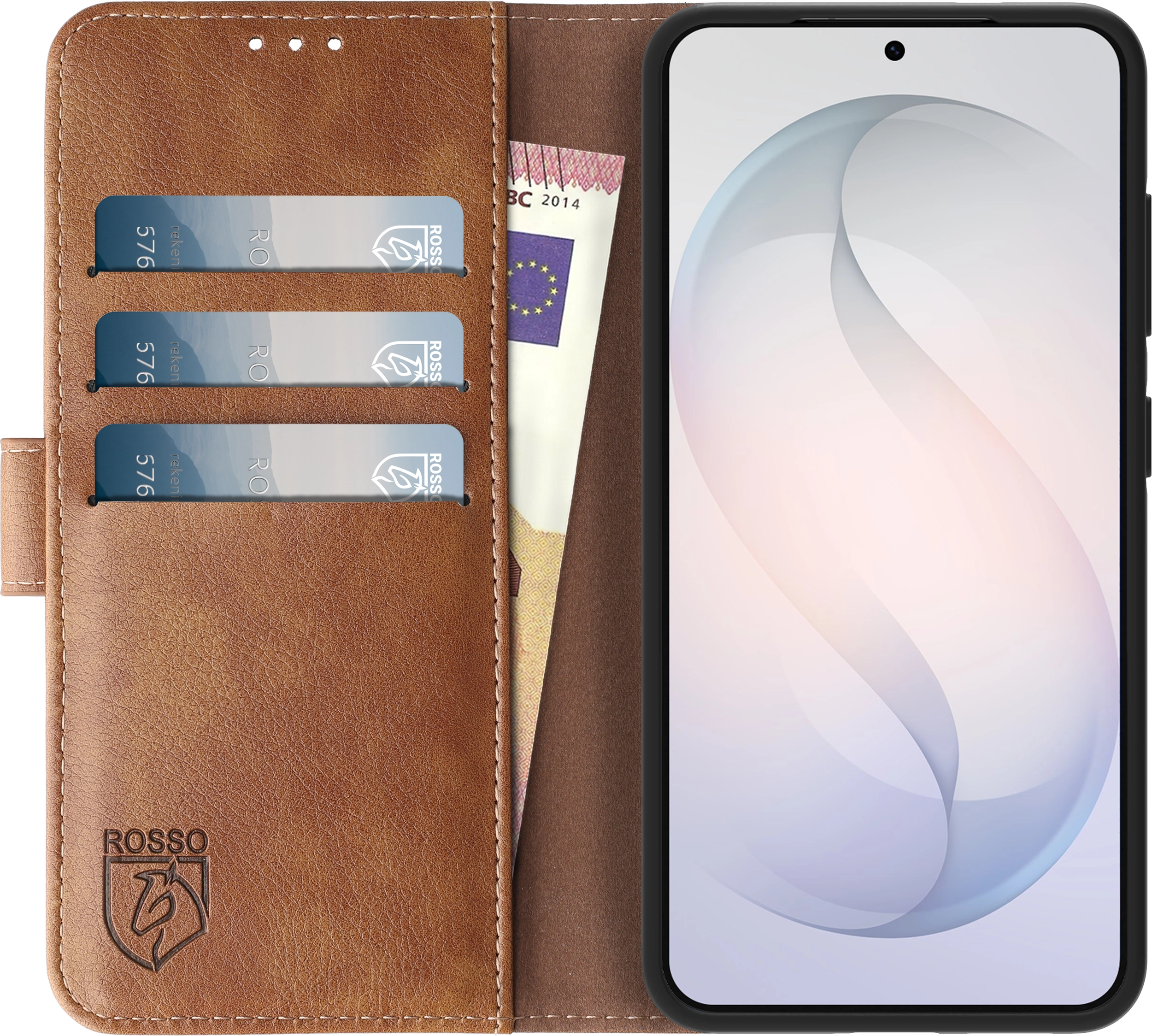 Rosso Element Samsung Galaxy S26 Plus Hoesje Book Case Wallet Bruin afbeelding 11