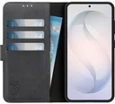 Rosso Deluxe Samsung Galaxy S26 Plus Hoesje Echt Leer Book Case Zwart