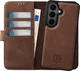 Rosso Elite Samsung S26 Plus Hoesje met MagSafe Book Case Echt Leer Bruin