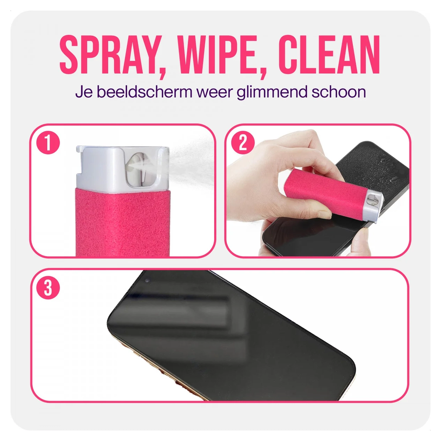 8x Splash Pure Universele Antibacteriële Scherm Reinigingsset 20ML afbeelding 3