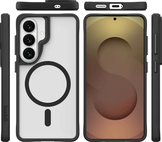 Buddi Hybrid Samsung Galaxy S26 Hoesje MagSafe Matte Zwart afbeelding 9
