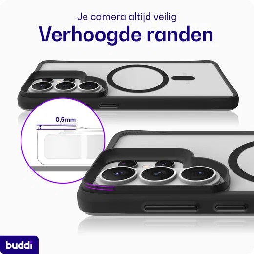 Buddi Hybrid Samsung Galaxy S26 Ultra Hoesje MagSafe Matte Zwart afbeelding 6