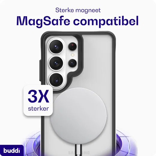 Buddi Hybrid Samsung Galaxy S26 Ultra Hoesje MagSafe Matte Zwart afbeelding 4