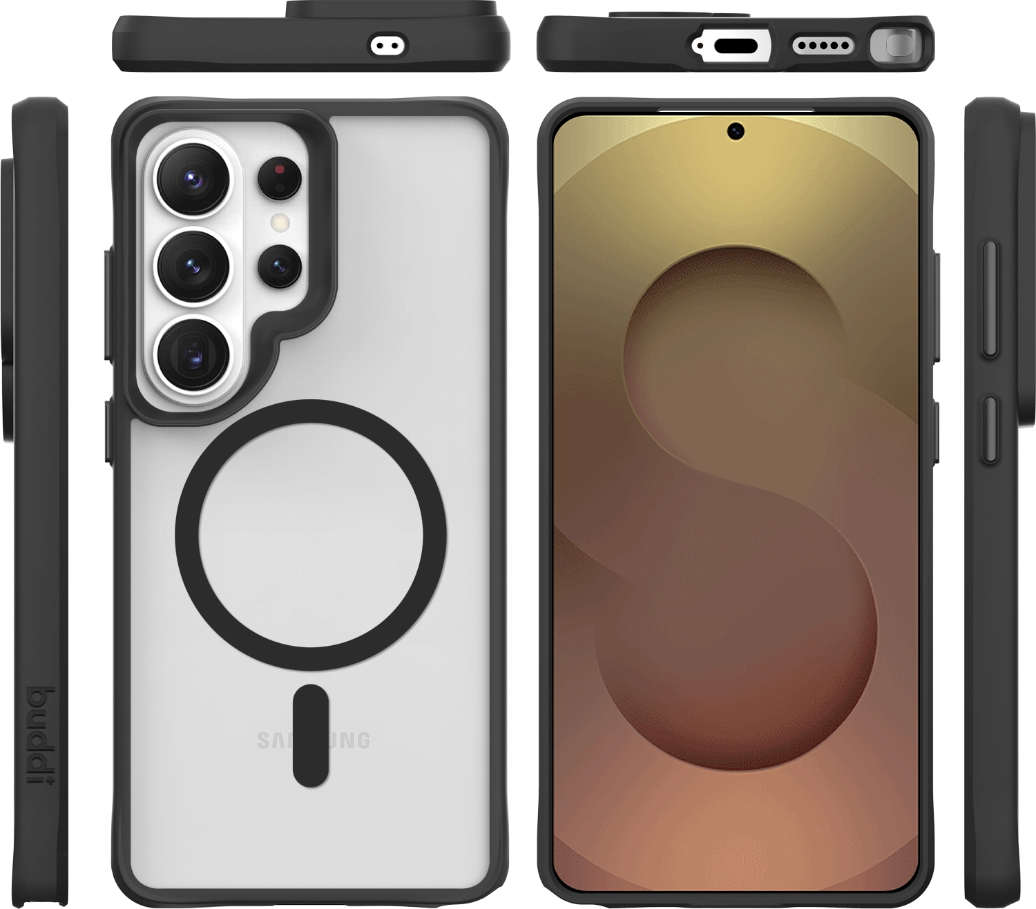 Buddi Hybrid Samsung Galaxy S26 Ultra Hoesje MagSafe Matte Zwart afbeelding 10