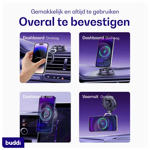 Buddi MagWay Universele MagSafe Telefoonhouder Auto Dashboard met Zuignap afbeelding 3