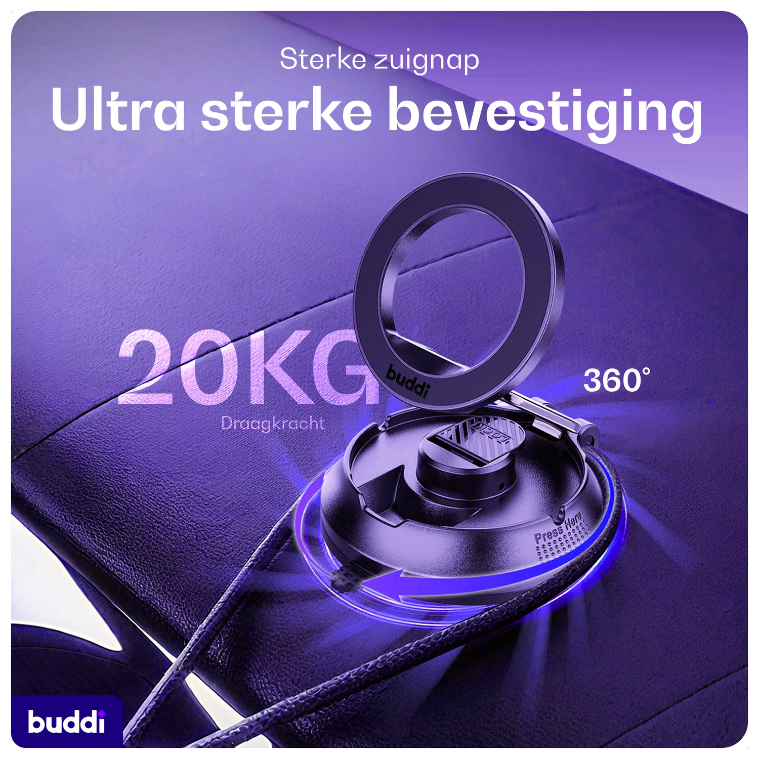 Buddi MagWay Universele MagSafe Telefoonhouder Auto Dashboard met Zuignap afbeelding 6