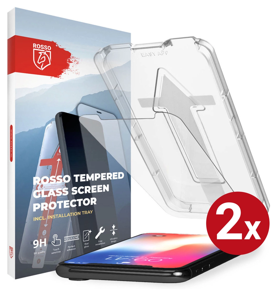 Rosso Apple iPhone XR / 11 Tempered Glass met Installatietray (2-Pack) afbeelding 1
