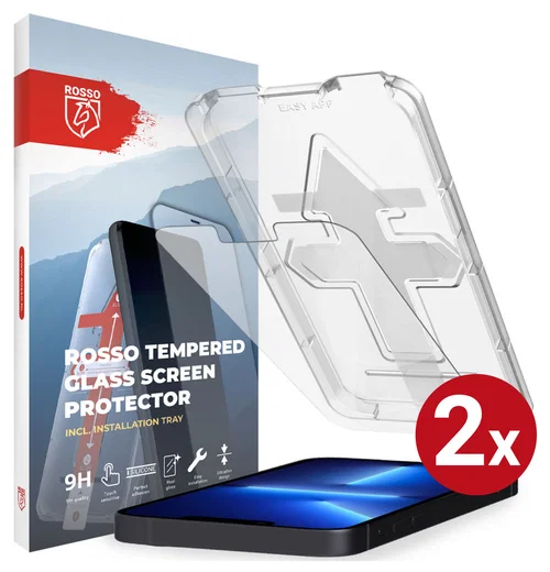 Rosso iPhone 13 Pro Max Tempered Glass met Installatietray (2-Pack) afbeelding 1