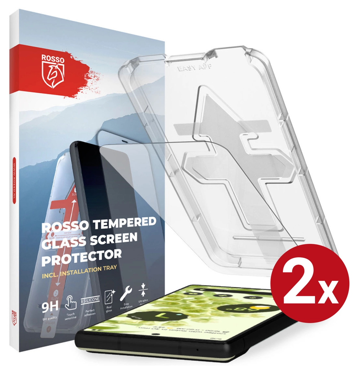 Rosso Google Pixel 6 Tempered Glass met Installatietray (2-Pack) afbeelding 1