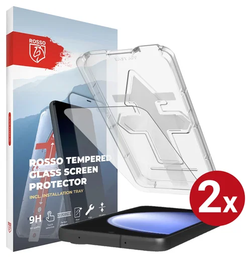 Rosso Samsung S23 FE Tempered Glass met Installatietray (2-Pack) afbeelding 1
