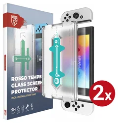 Rosso Nintendo Switch OLED Tempered Glass met Installatietray (2-Pack) afbeelding