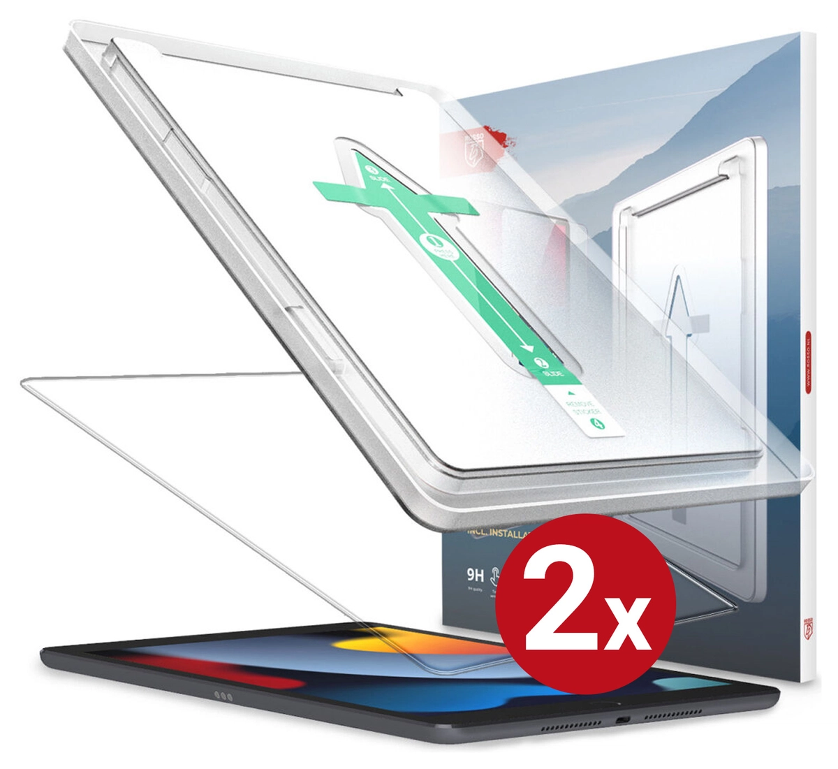 Rosso iPad 10.2 2019/2020/2021 Tempered Glass Installatietray (2-Pack) afbeelding 10