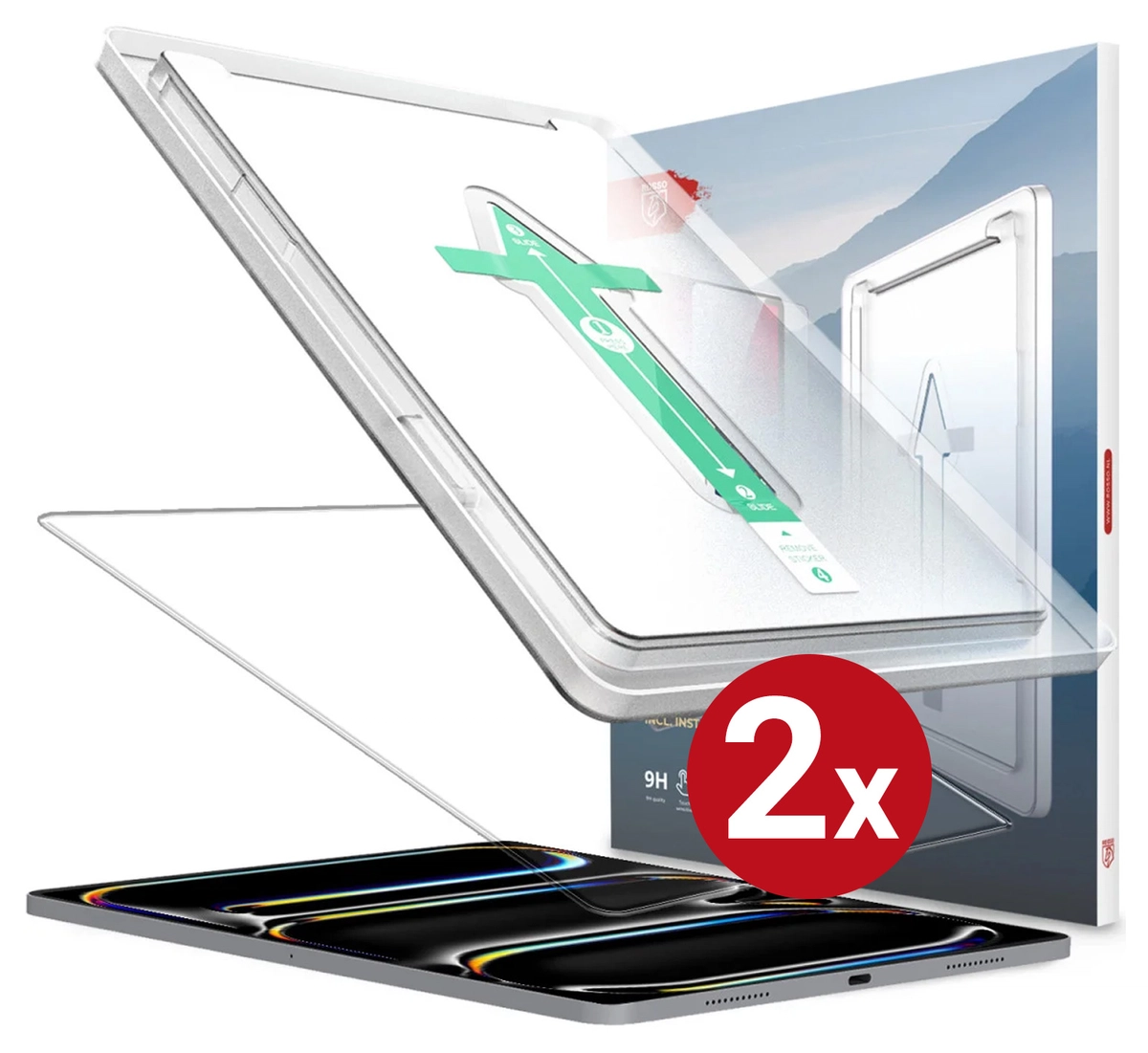 Rosso iPad Pro 13 (2024/2025) Tempered Glass met Installatietray 2 pack afbeelding 11