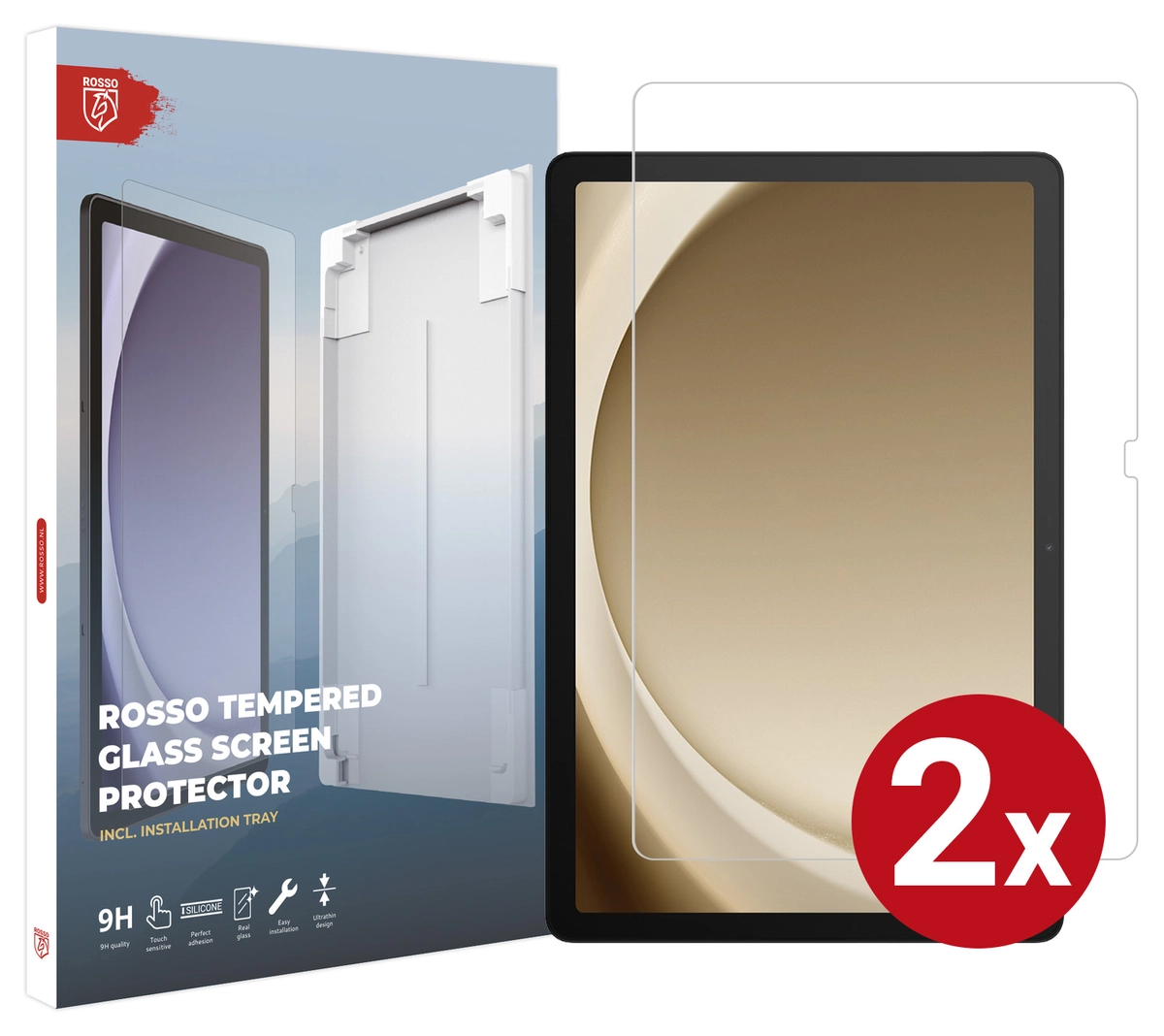 Rosso Samsung Tab A11 Plus / A9 Plus Tempered Glass Installatietray (2-Pack) afbeelding 1