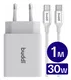 Buddi 30W USB-C & USB-A Oplader met Buddi Flex USB-C Kabel 1M Wit afbeelding 1