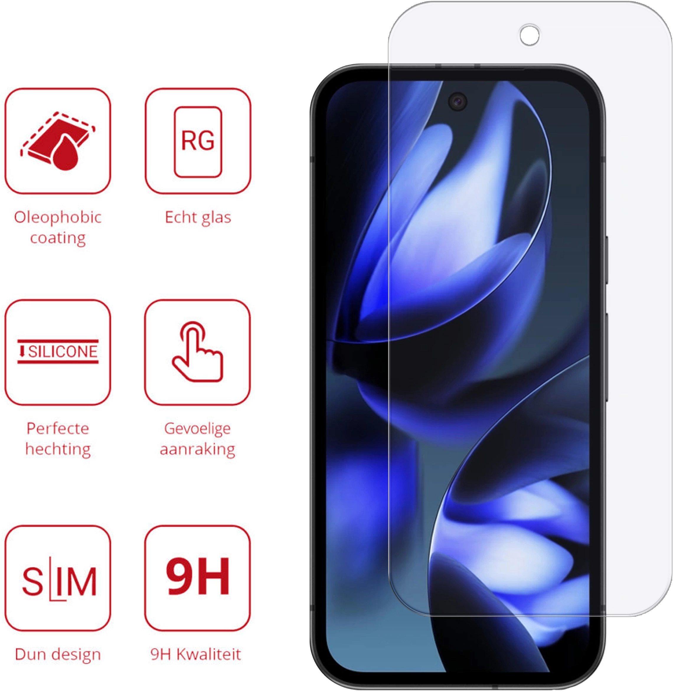 Rosso Google Pixel 10a 9H Tempered Glass Screen Protector afbeelding 2