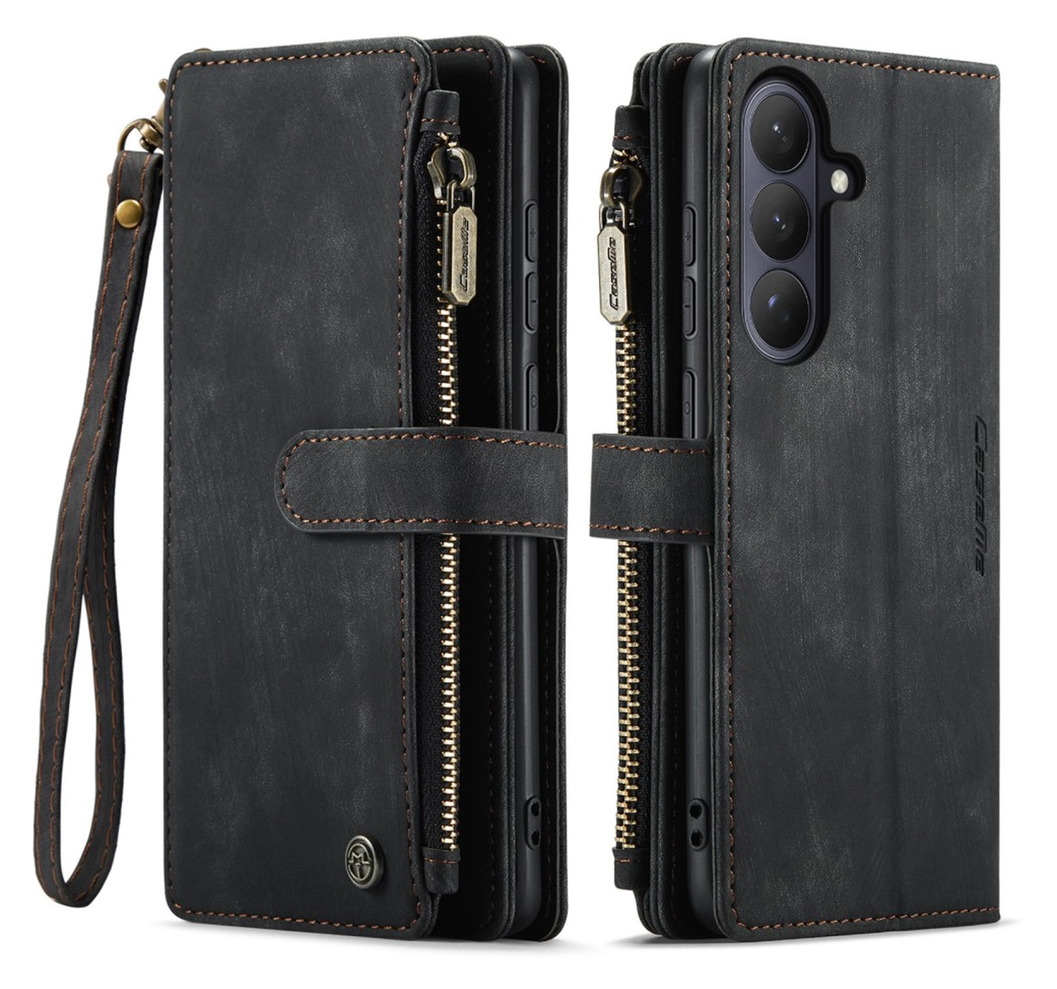 CaseMe C30 Samsung Galaxy S26 Hoesje Pasjeshouder Book Case Zwart afbeelding 1