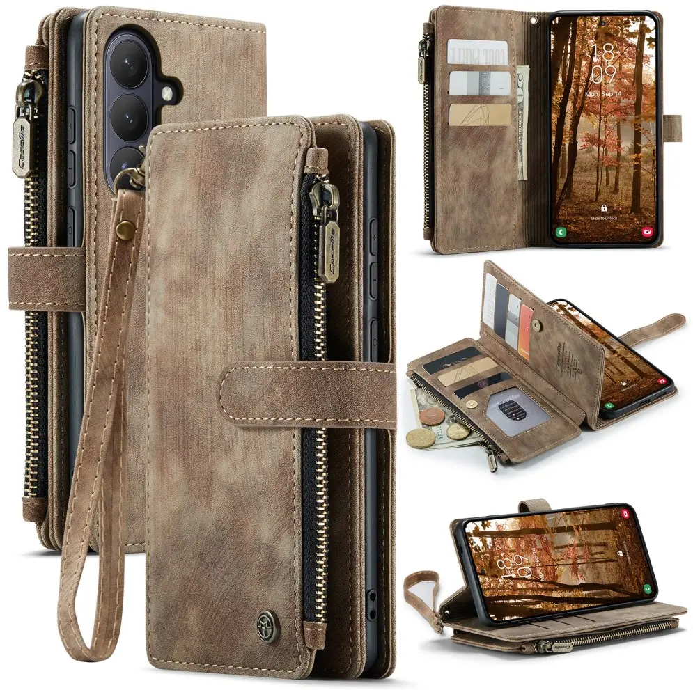 CaseMe C30 Samsung Galaxy S26 Hoesje Pasjeshouder Book Case Bruin afbeelding 2