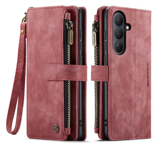 CaseMe C30 Samsung Galaxy S26 Hoesje Pasjeshouder Book Case Rood afbeelding 1