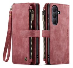 CaseMe C30 Samsung Galaxy S26 Hoesje Pasjeshouder Book Case Rood afbeelding