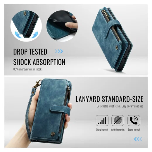 CaseMe C30 Samsung Galaxy S26 Hoesje Pasjeshouder Book Case Blauw afbeelding 7