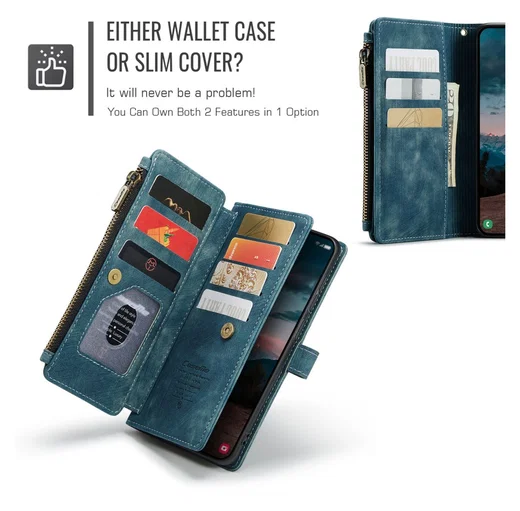 CaseMe C30 Samsung Galaxy S26 Hoesje Pasjeshouder Book Case Blauw afbeelding 9