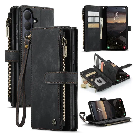 CaseMe C30 Samsung Galaxy S26 Plus Hoesje Pasjeshouder Book Case Zwart afbeelding 2