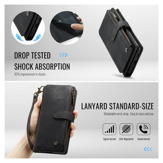 CaseMe C30 Samsung Galaxy S26 Plus Hoesje Pasjeshouder Book Case Zwart afbeelding 7