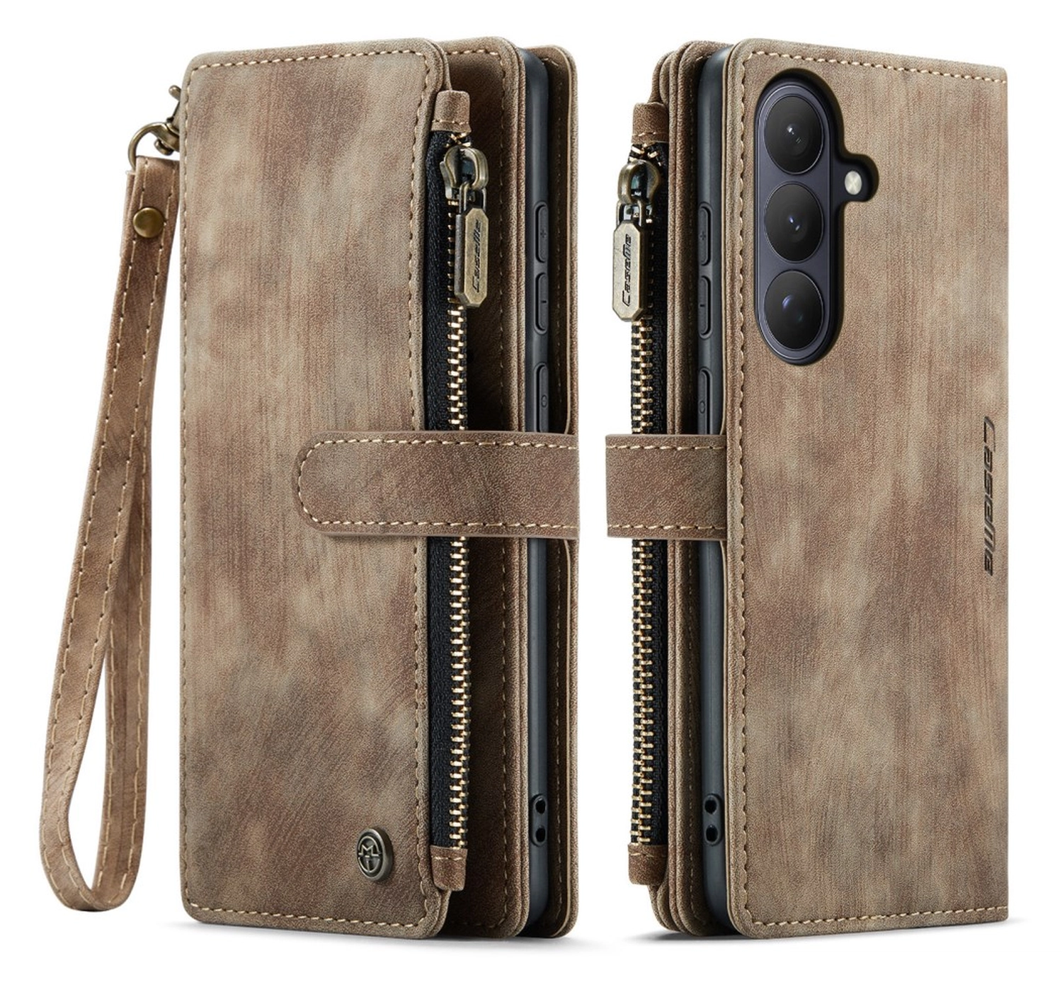 CaseMe C30 Samsung Galaxy S26 Plus Hoesje Pasjeshouder Book Case Bruin afbeelding 1