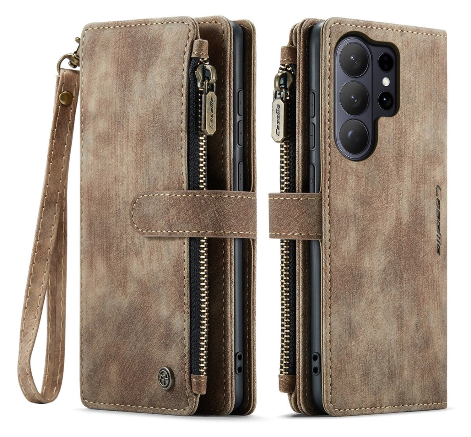 CaseMe C30 Samsung Galaxy S26 Ultra Hoesje Pasjeshouder Book Case Bruin afbeelding 2