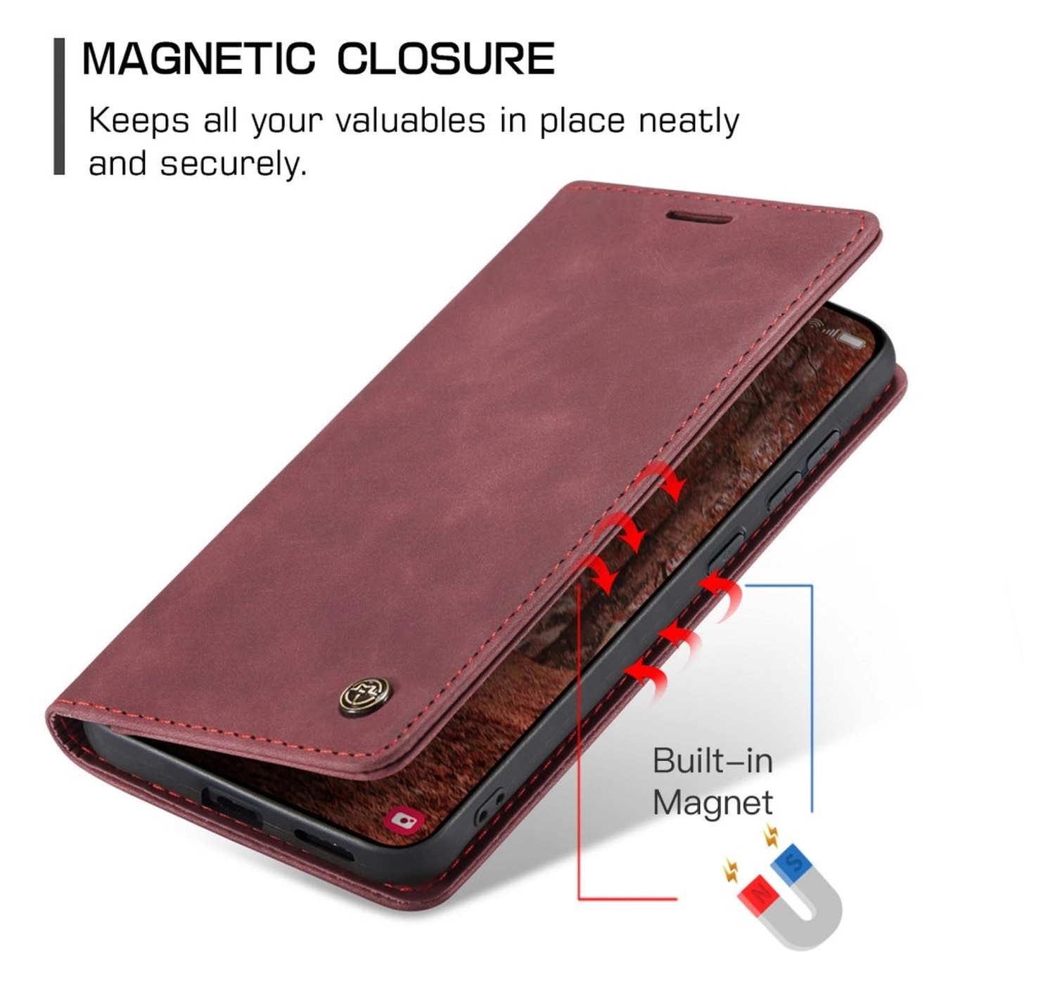 CaseMe 013 Samsung Galaxy S26 Hoesje Book Case met Standaard Rood afbeelding 10