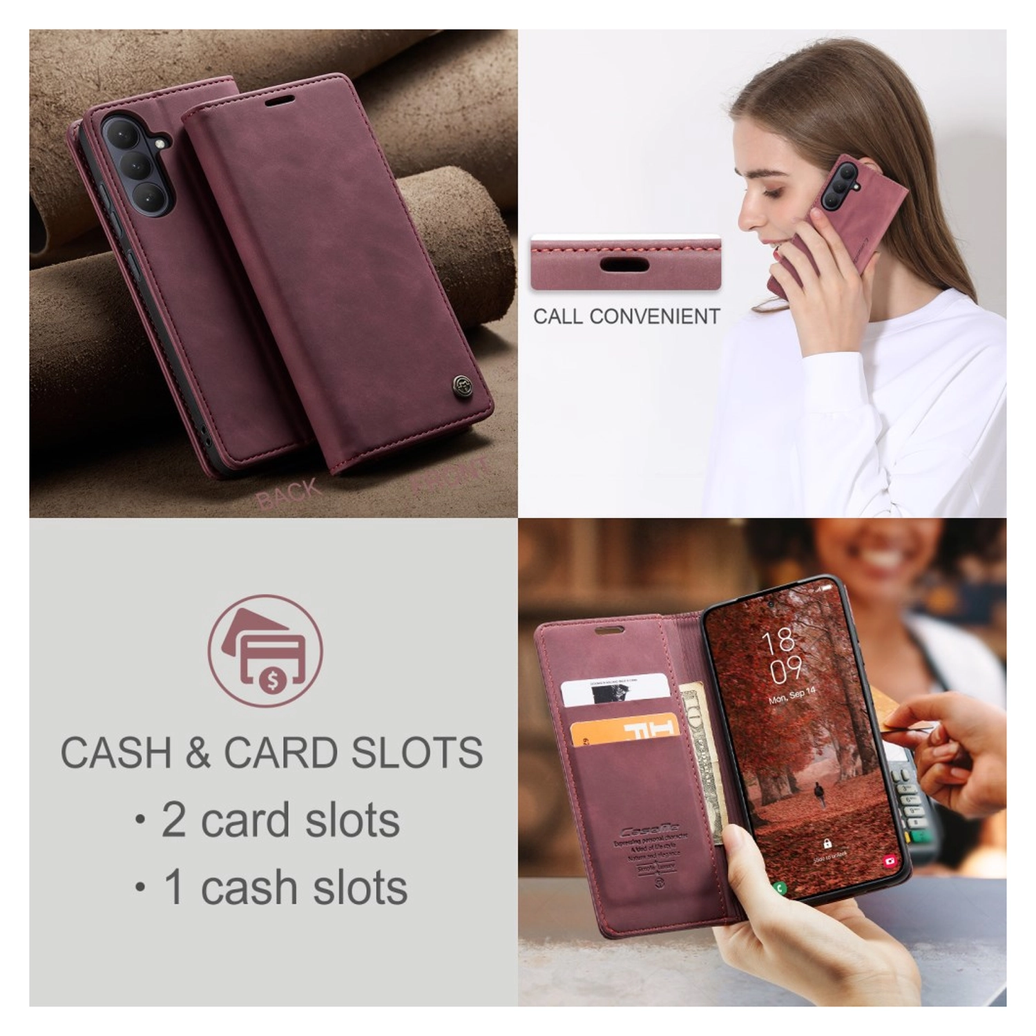 CaseMe 013 Samsung Galaxy S26 Hoesje Book Case met Standaard Rood afbeelding 9