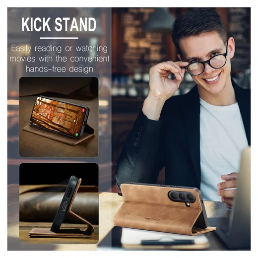 CaseMe 013 Samsung Galaxy S26 Plus Hoesje Book Case met Standaard Bruin afbeelding 6