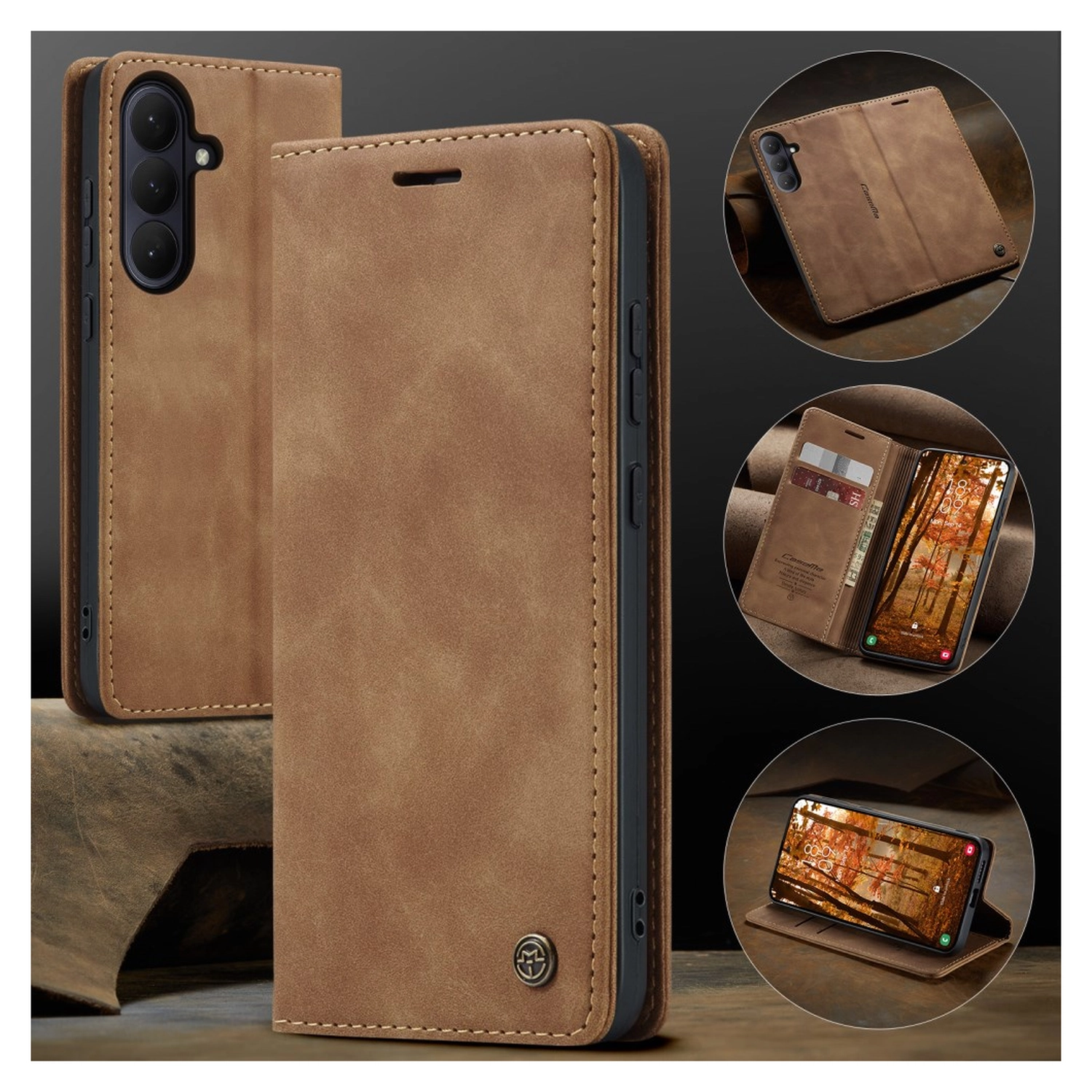 CaseMe 013 Samsung Galaxy S26 Plus Hoesje Book Case met Standaard Bruin afbeelding 8