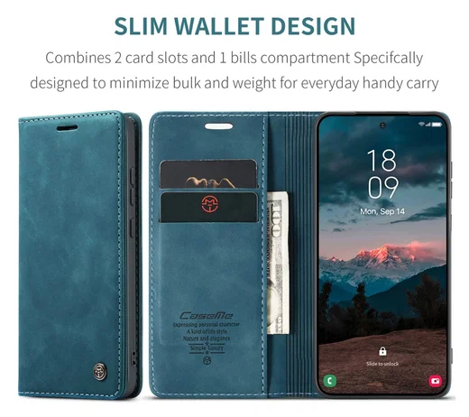 CaseMe 013 Samsung Galaxy S26 Plus Hoesje Book Case met Standaard Blauw afbeelding 3