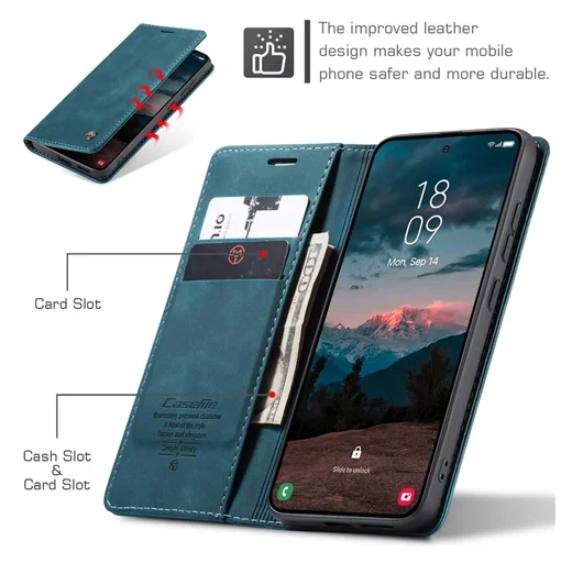 CaseMe 013 Samsung Galaxy S26 Plus Hoesje Book Case met Standaard Blauw afbeelding 4