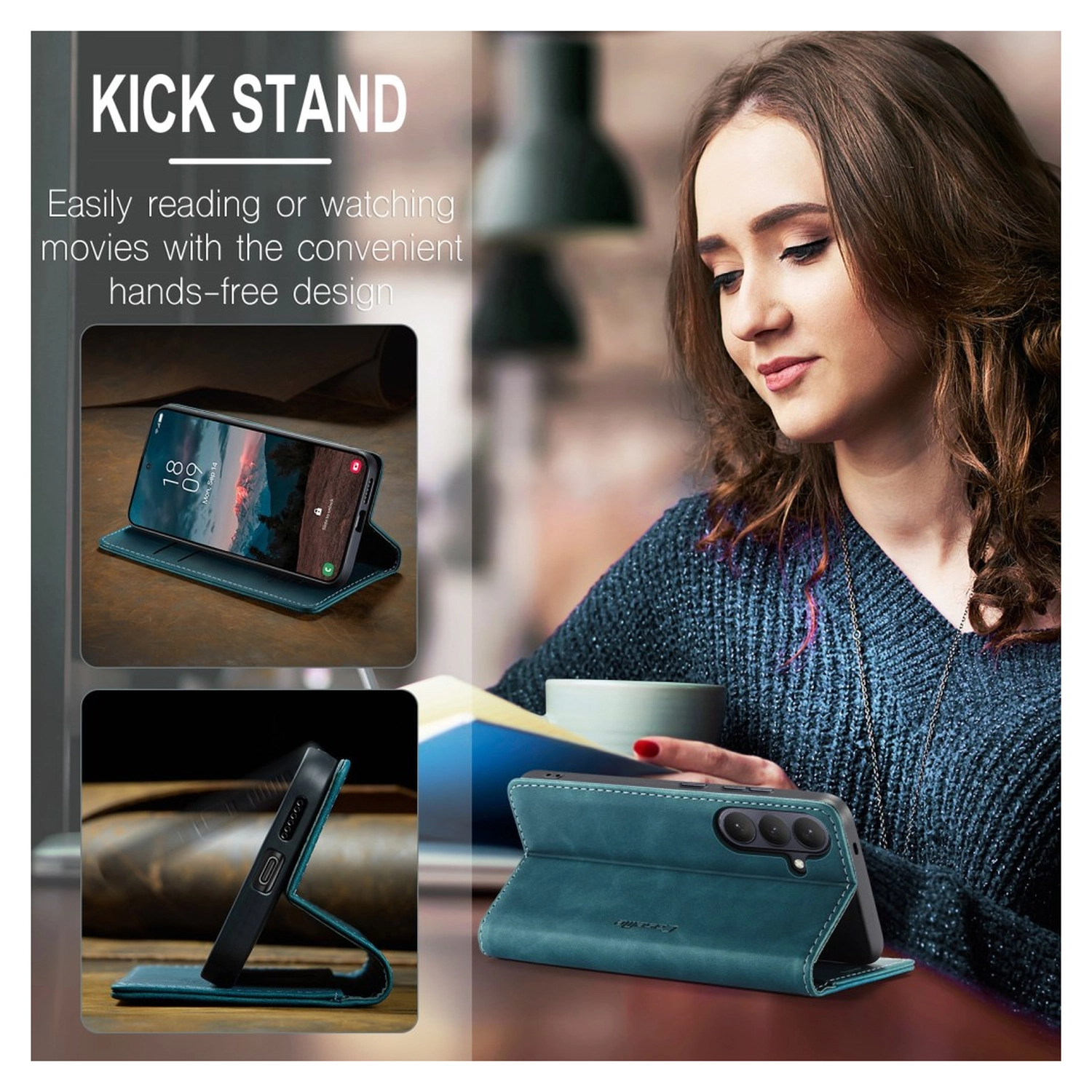 CaseMe 013 Samsung Galaxy S26 Plus Hoesje Book Case met Standaard Blauw afbeelding 6
