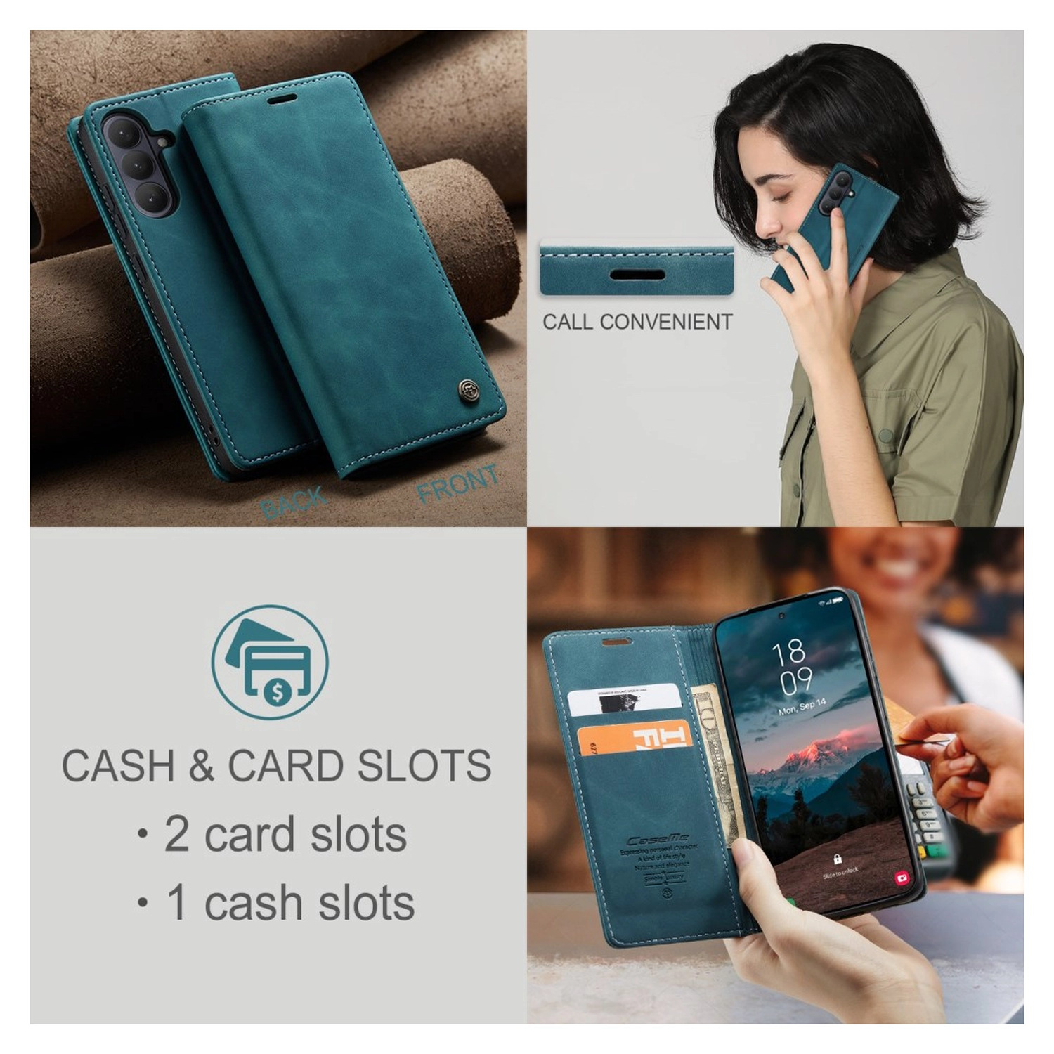 CaseMe 013 Samsung Galaxy S26 Plus Hoesje Book Case met Standaard Blauw afbeelding 9