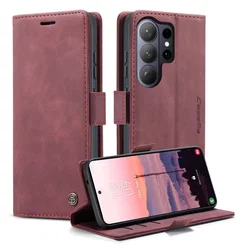 CaseMe 013 Samsung Galaxy S26 Ultra Hoesje Book Case met Standaard Rood afbeelding