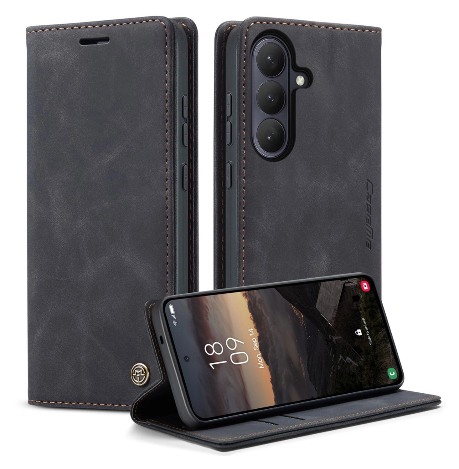 CaseMe 013 Samsung Galaxy S26 Plus Hoesje Book Case met Standaard Zwart afbeelding 1