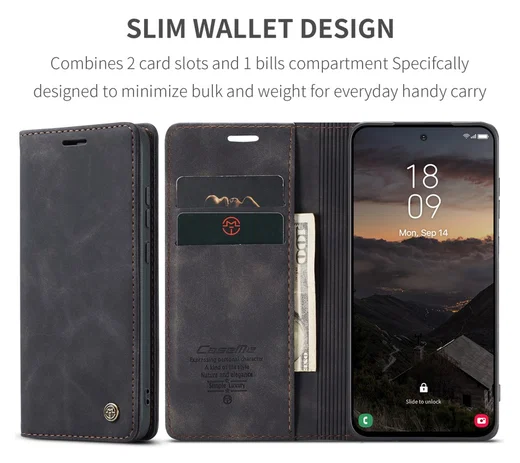 CaseMe 013 Samsung Galaxy S26 Plus Hoesje Book Case met Standaard Zwart afbeelding 3