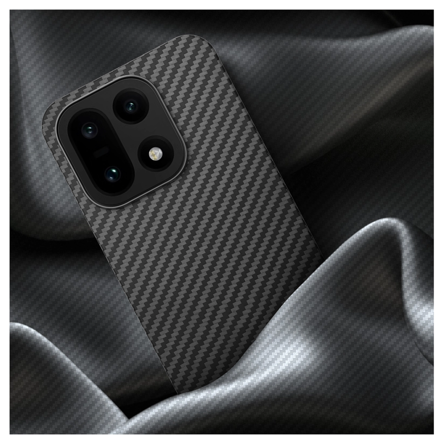 NEKIT Fiber OnePlus 15 Hoesje MagSafe / Qi2 Kevlar Back Cover Dun Zwart afbeelding 10