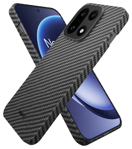 NEKIT Fiber OnePlus 15 Hoesje MagSafe / Qi2 Kevlar Back Cover Dun Zwart afbeelding 12