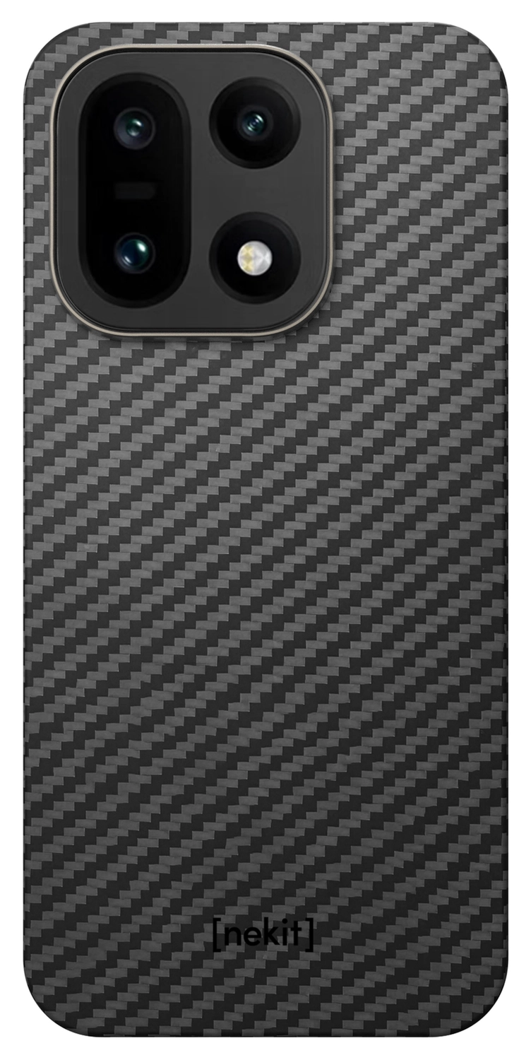 NEKIT Fiber OnePlus 15 Hoesje MagSafe / Qi2 Kevlar Back Cover Dun Zwart afbeelding 13