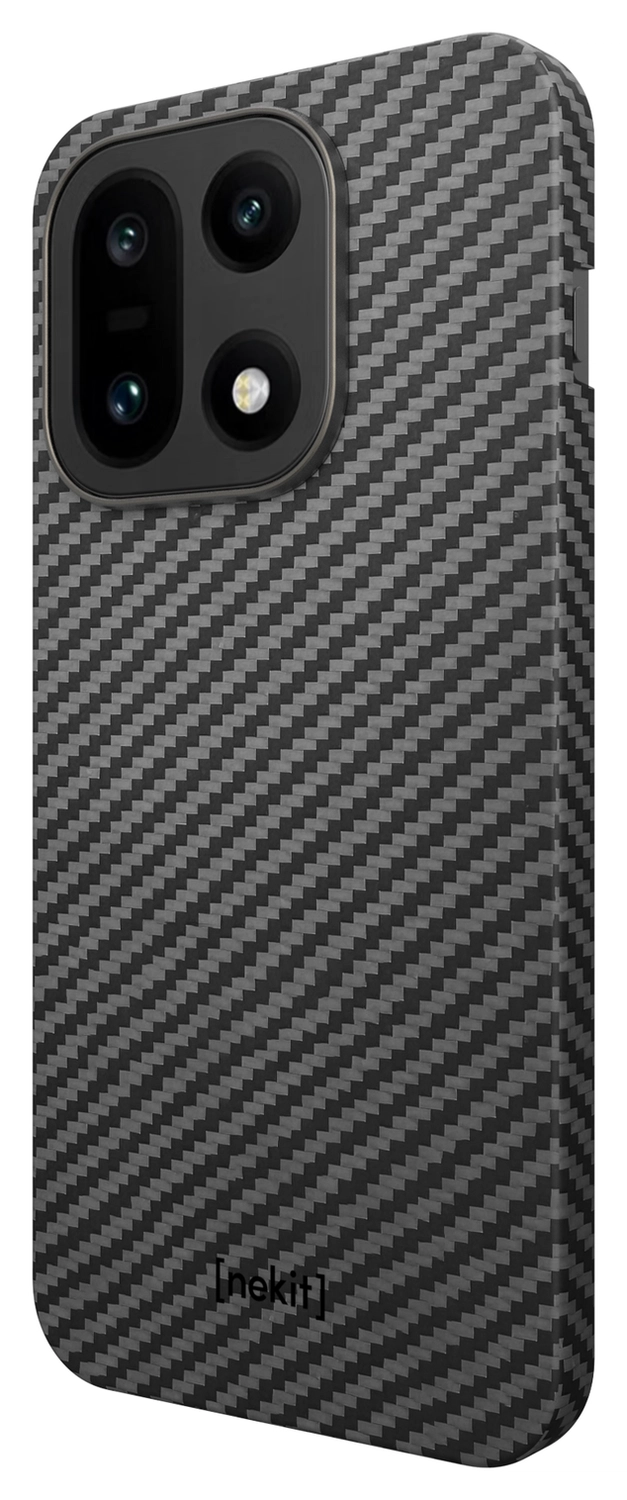 NEKIT Fiber OnePlus 15 Hoesje MagSafe / Qi2 Kevlar Back Cover Dun Zwart afbeelding 14