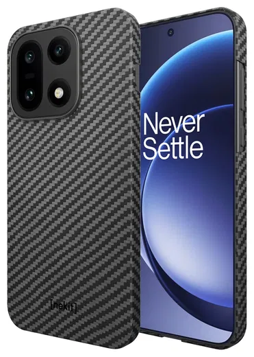 NEKIT Fiber OnePlus 15 Hoesje MagSafe / Qi2 Kevlar Back Cover Dun Zwart afbeelding 2