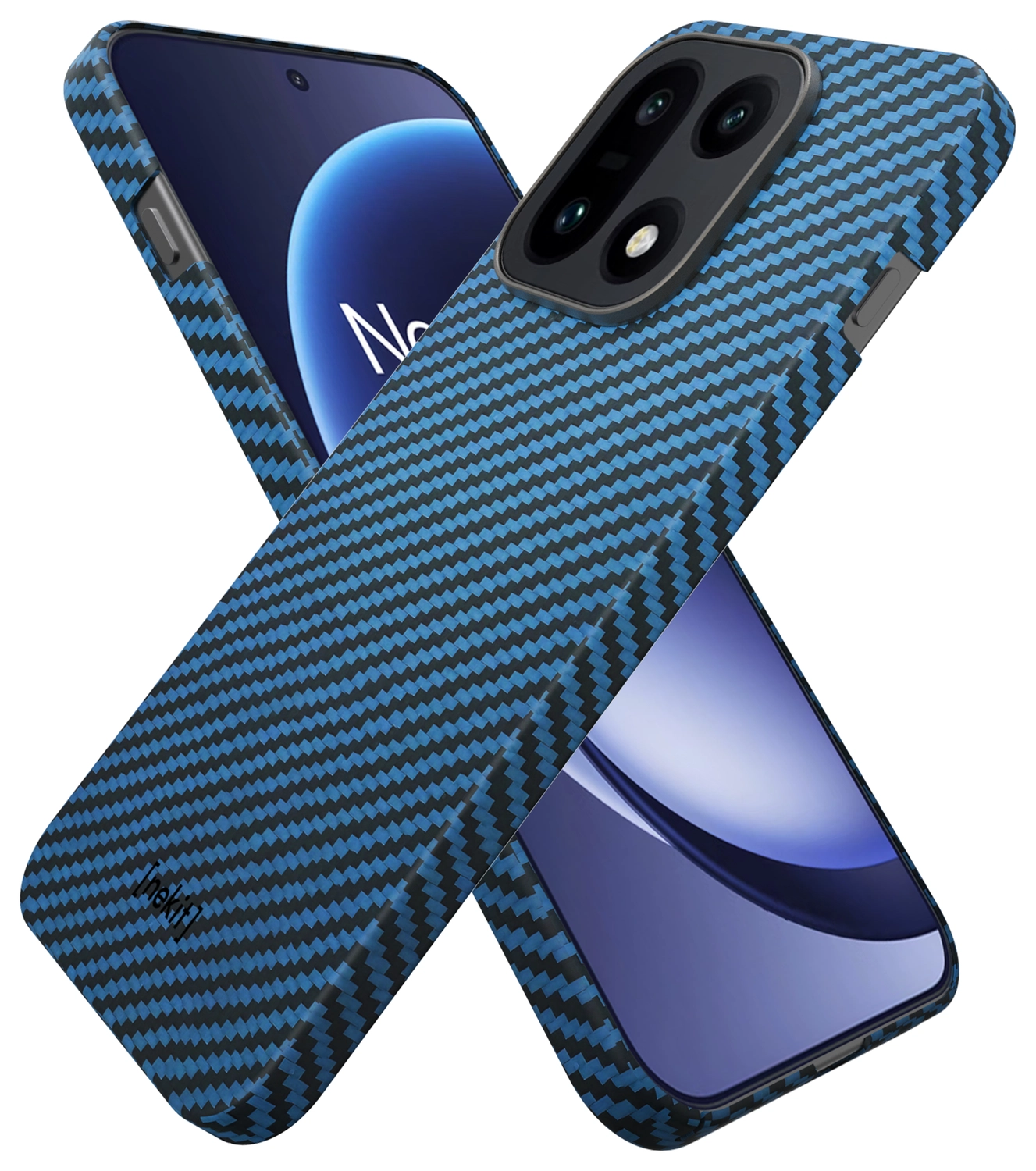 NEKIT Fiber OnePlus 15 Hoesje MagSafe / Qi2 Kevlar Back Cover Dun Blauw afbeelding 10